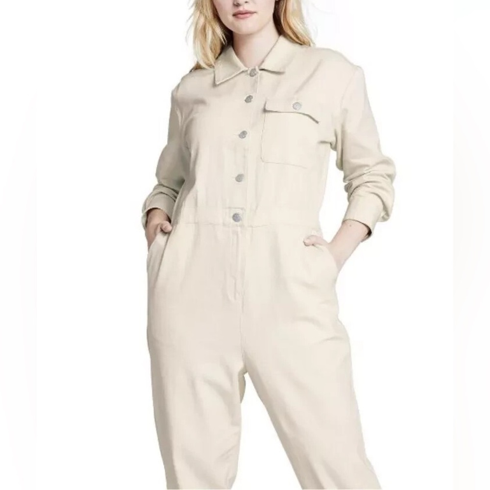 Sandy Liang x Target Button Front Long Sleeve Coverall Jumpsuit - Birch Cream